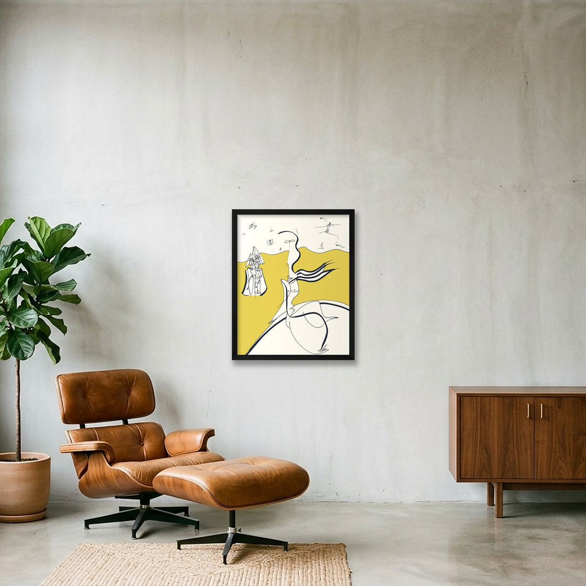 Sur la plage — 40×50cm, 16×20" Black Frame