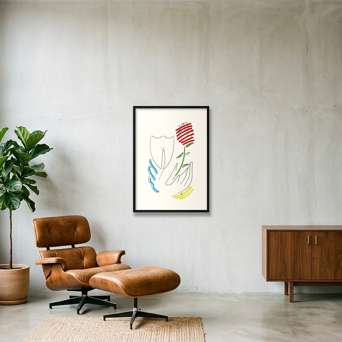 La Fleur — 59×84cm, 23×33" Black Frame