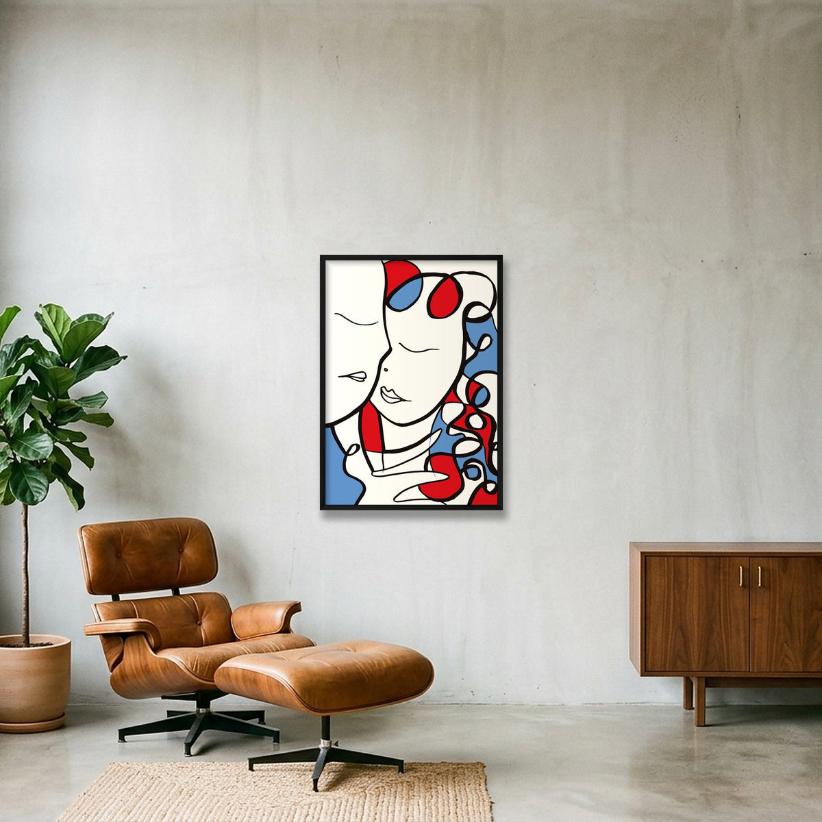 French kiss — 59×84cm, 23×33" Black Frame