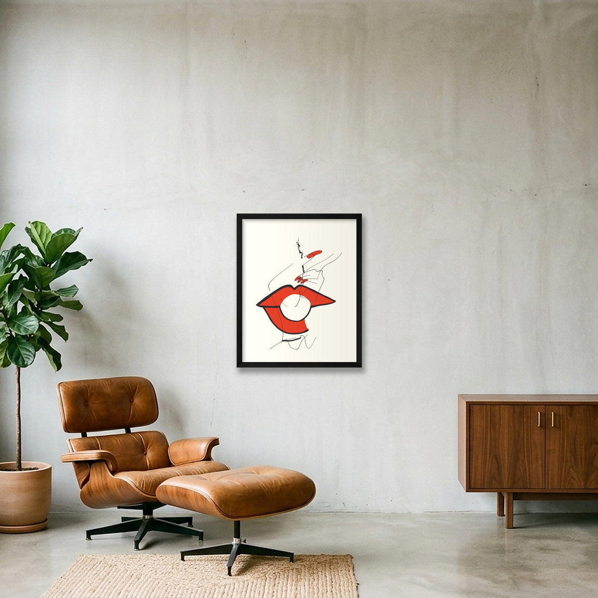 Rouge à lèvre — 40×50cm, 16×20" Black Frame