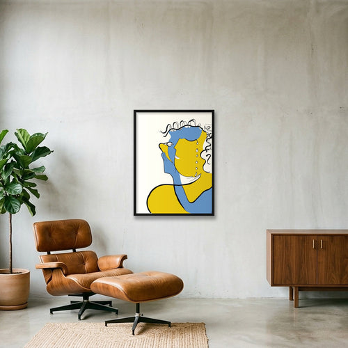 Bleu Jaune — 60×80cm, 24×31" Black Frame