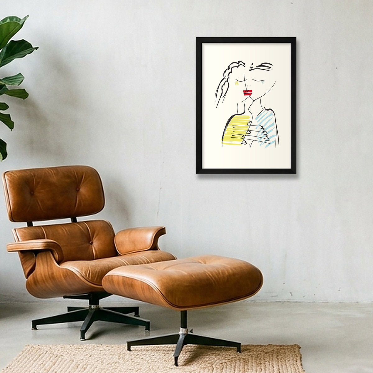 Le baiser — A3 (30×42cm, 12×17") Black Frame