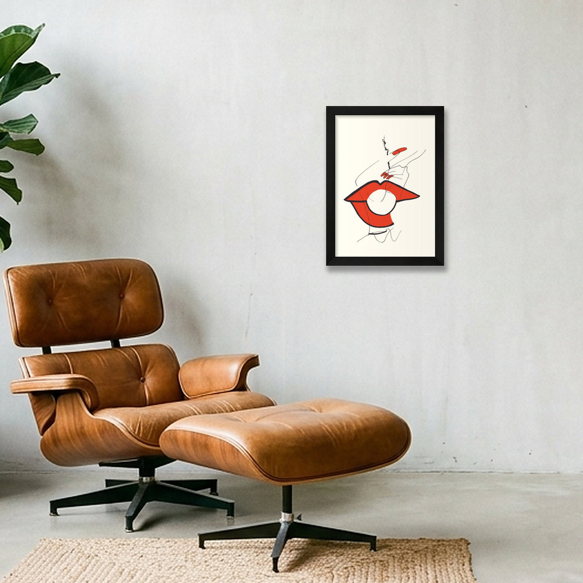 Rouge à lèvre — A4 (21×30cm, 8×12") Black Frame