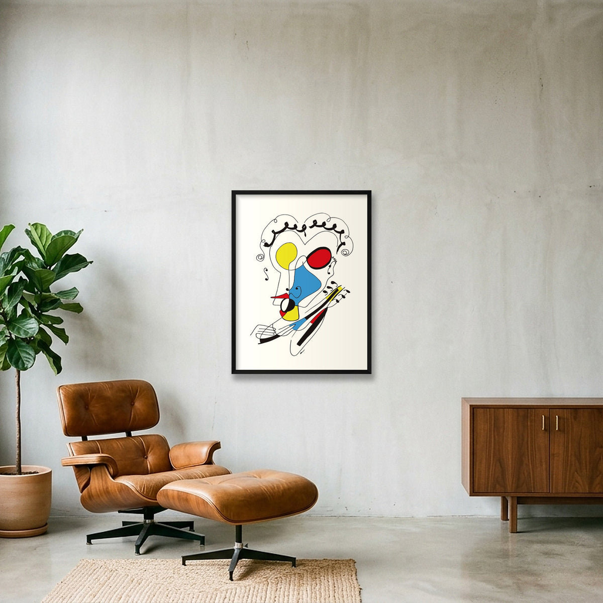 Le violoniste — 60×80cm, 24×31" Black Frame