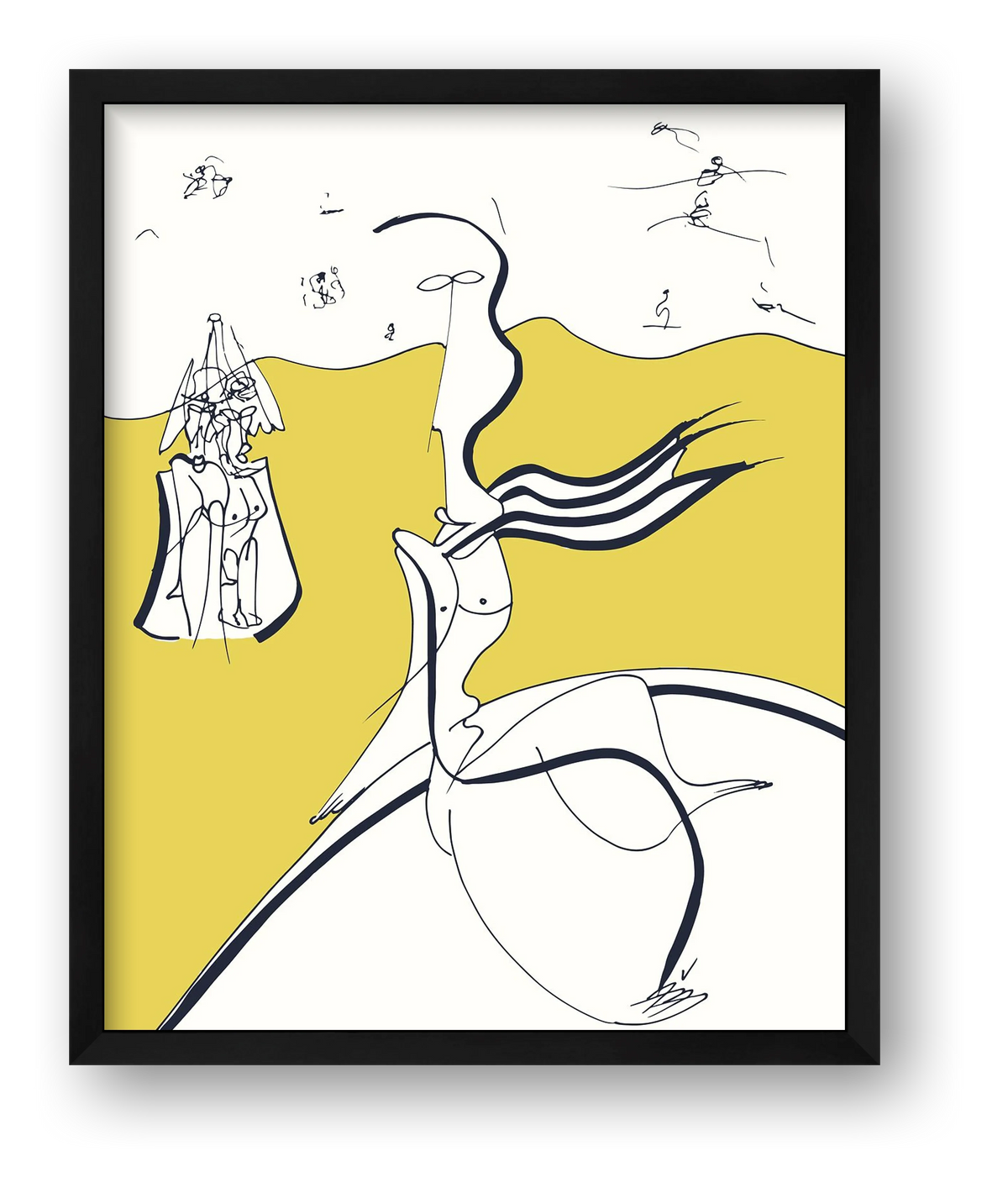 Sur la plage — framed