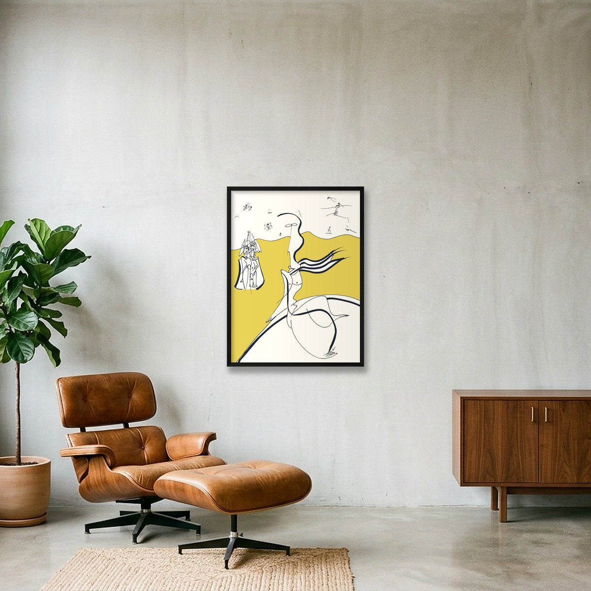 Sur la plage — 60×80cm, 24×31" Black Frame
