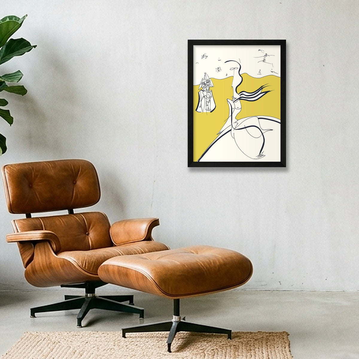 Sur la plage — 30×40cm, 12×16" Black Frame