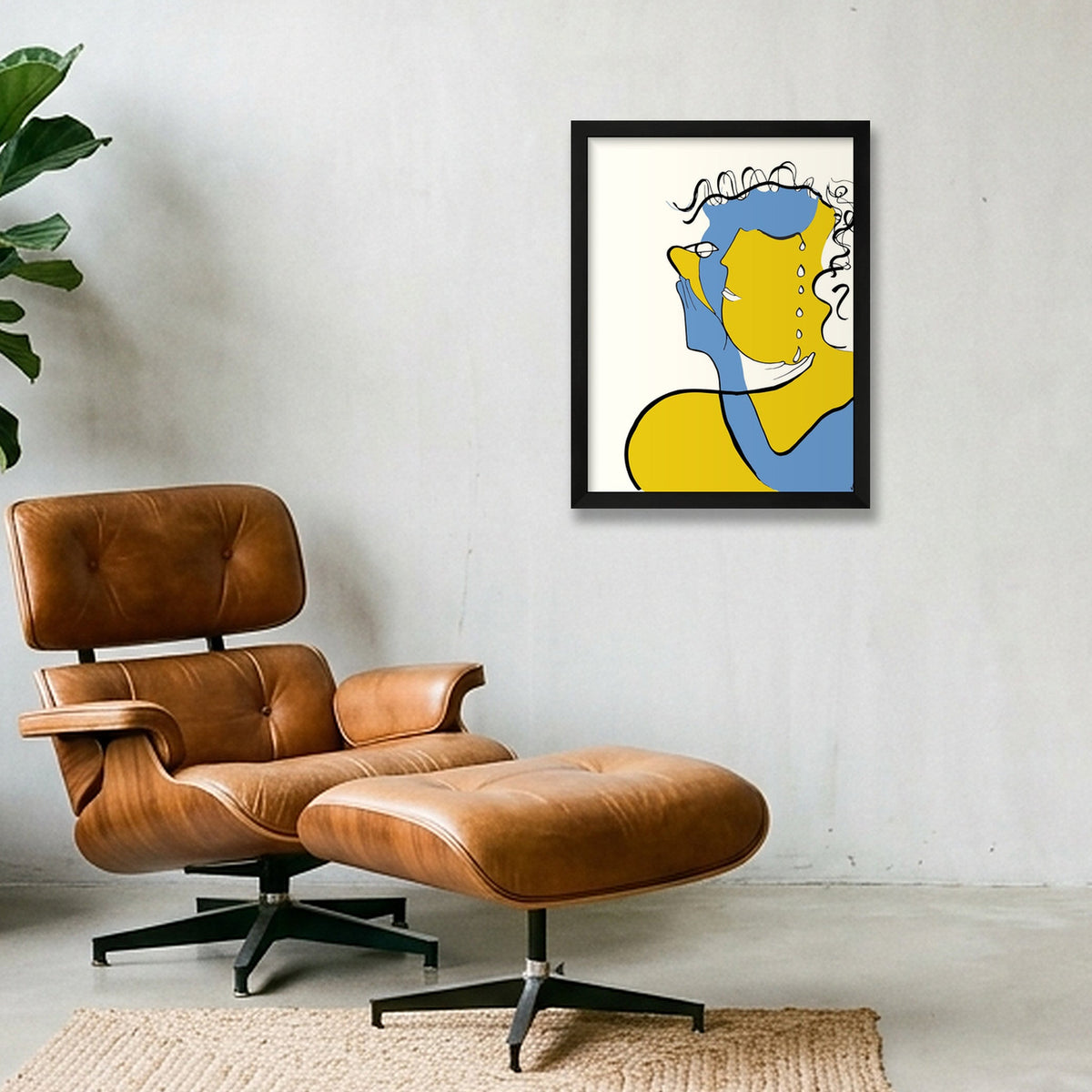 Bleu Jaune — 30×40cm, 12×16" Black Frame